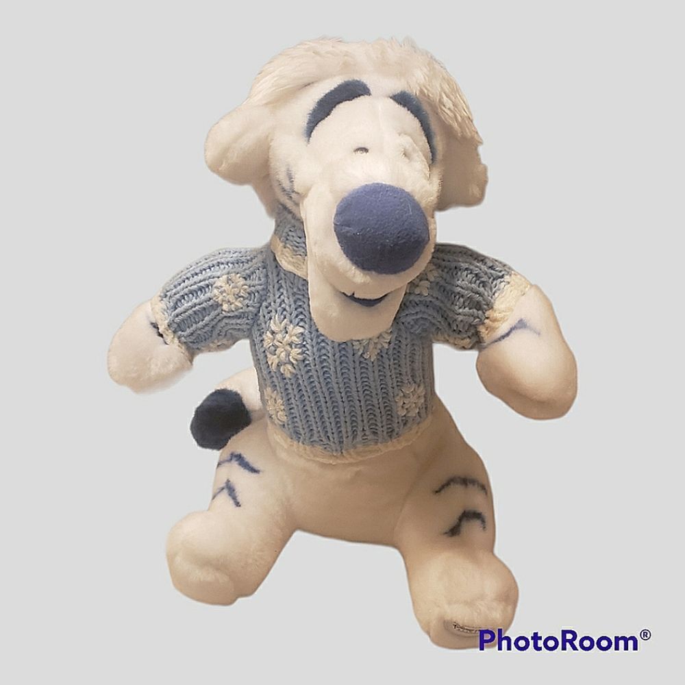 Winnie-the-Pooh Winter White Tigger with Blue/White Snowflake Sweater